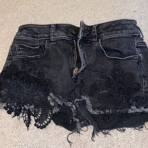 AE Brand new flower designed black shorts